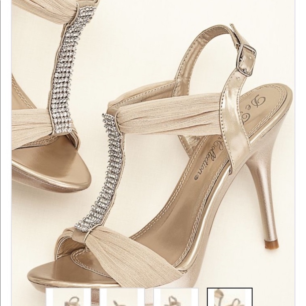 De Blossom Nude heels (David’s Bridal)